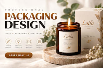 design custom candle label or product label design