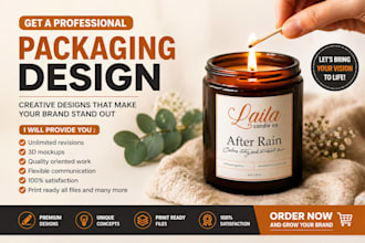 design custom candle label or product label design