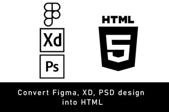 convert figma to html, xd to html, psd to html