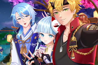 draw custom beautiful anime art