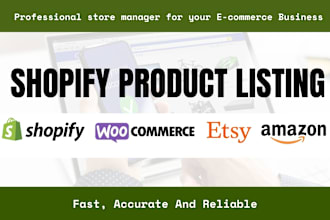 do product listing to shopify store, shopify store manager