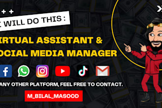 work as a social media manager or virtual assistant for you