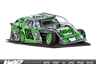 draw amazing vector illustration from your racing car