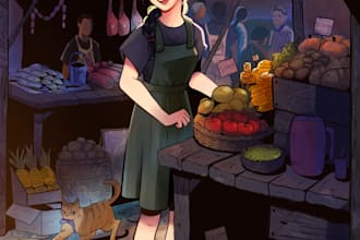 draw illustration with anime sfw or nsfw