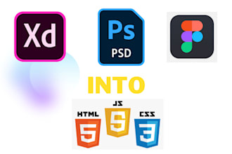 convert PSD to HTML, figma to HTML, xd to html