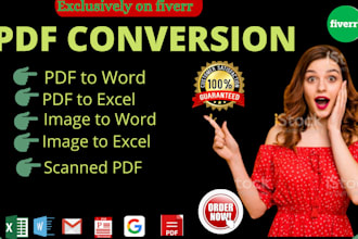 convert PDF to word, image to word or excel