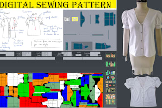 make any clothing digital sewing pattern, grading and marker making
