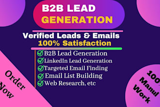 do b2b lead generation, linkedin, and web research