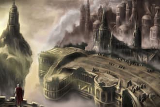 paint anime background and environment design