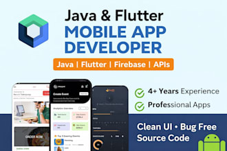 develop a professional mobile app development using java and flutter