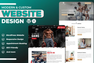 design or redesign gym, workout, personal trainer and fitness website
