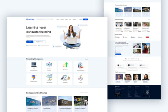 design website clean modern landing page in xd, figma, or PSD website or app UI