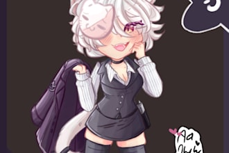 illustrate cute anime styled characters or chibis