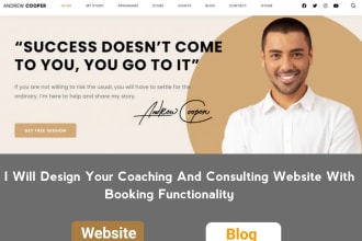 build life coaching website, consulting website with booking functionalities