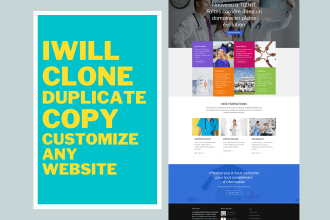 create, clone, copy or customize any website or landing page