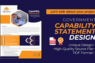 write and design catchy capability statements, govt contract