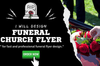 design funeral church flyer, memorial flyer urgently