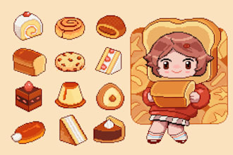 draw illustrate your concept idea on pixel art