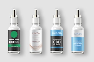 design custom cbd labels, supplement label , candle label or packaging