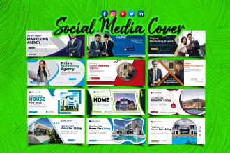 design creative facebook cover photo and any type of social media banner
