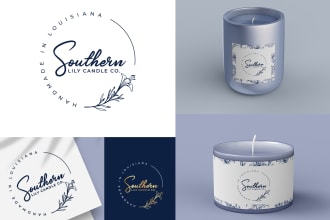 design modern candle logo, label or any product packaging