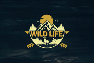 create hiking, hunting, camping, outdoor, adventure retro vintage logo design