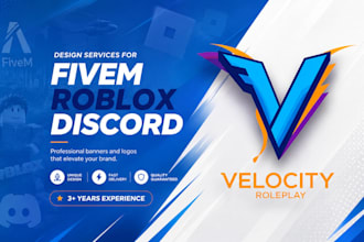 design logo and banner for fivem, discord, and roblox
