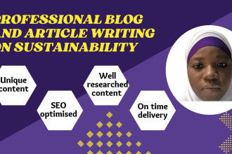 write articles and blogs on environment and sustainability