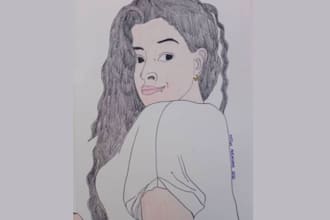 create a beautiful side profile portrait illustration logo