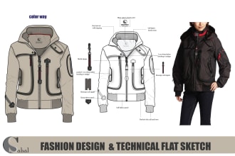 draw fashion cad, technical illustrations for your garment