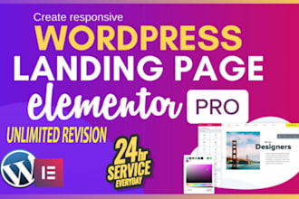 design responsive wordpress landing page with elementor n elementor pro