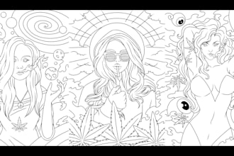 draw a hand drawn adult coloring page