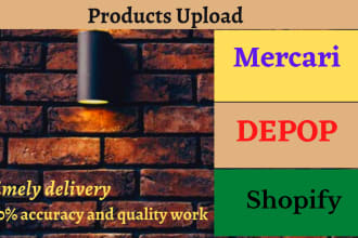 upload products on mercari, shopify and depop store