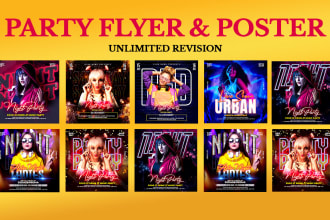 night club dj party event concert flyer