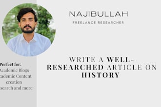 write well researched article in history