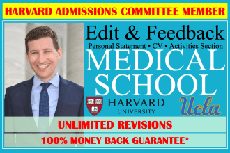 edit medical school application or personal statement or activities section