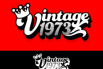 design a vintage typography or calligraphy logo for you