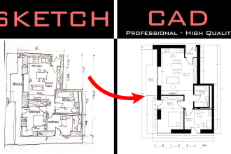 convert PDF, sketch to detailed autocad, cad, blueprint