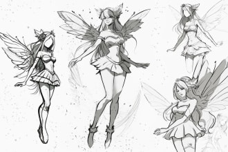 sketch your character in anime or any other style