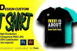 do custom graphic and typographic t shirt design