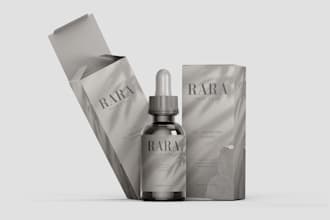 do a modern cosmetic label and cosmetic packaging design