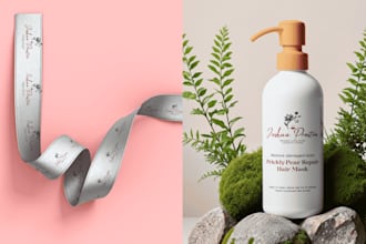 do a modern cosmetic label and cosmetic packaging design