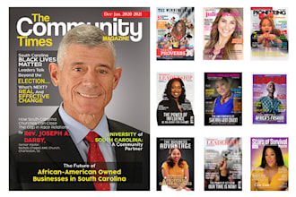 design magazine cover and layout