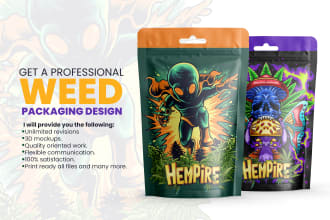 design unique weed pouch, mylar bags and package designs