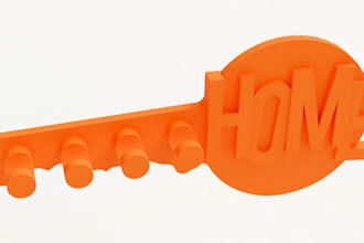 make custom 3d printable key holder, key rack custom name