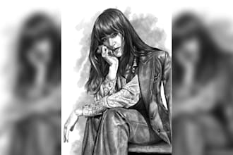 create pencil sketch portrait and illustrations
