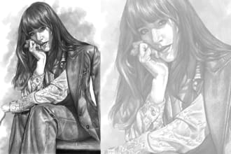 create pencil sketch portrait and illustrations