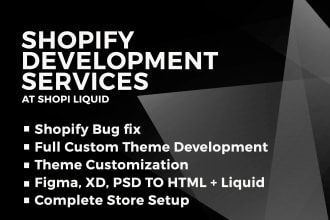 do custom shopify coding and fix any shopify bug