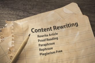 rewrite, proofread, paraphrase, plagiarism free SEO articles