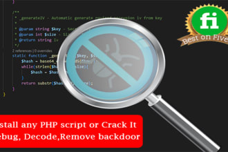 install , debugs php script or remove malware